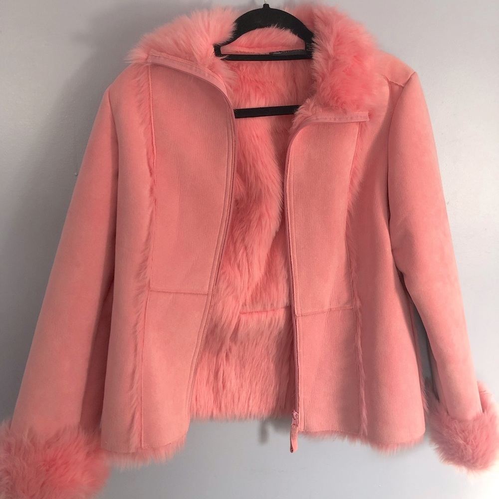 pink fur jacket